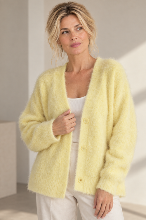 Cardigan Louise en maille douce col V pour femme